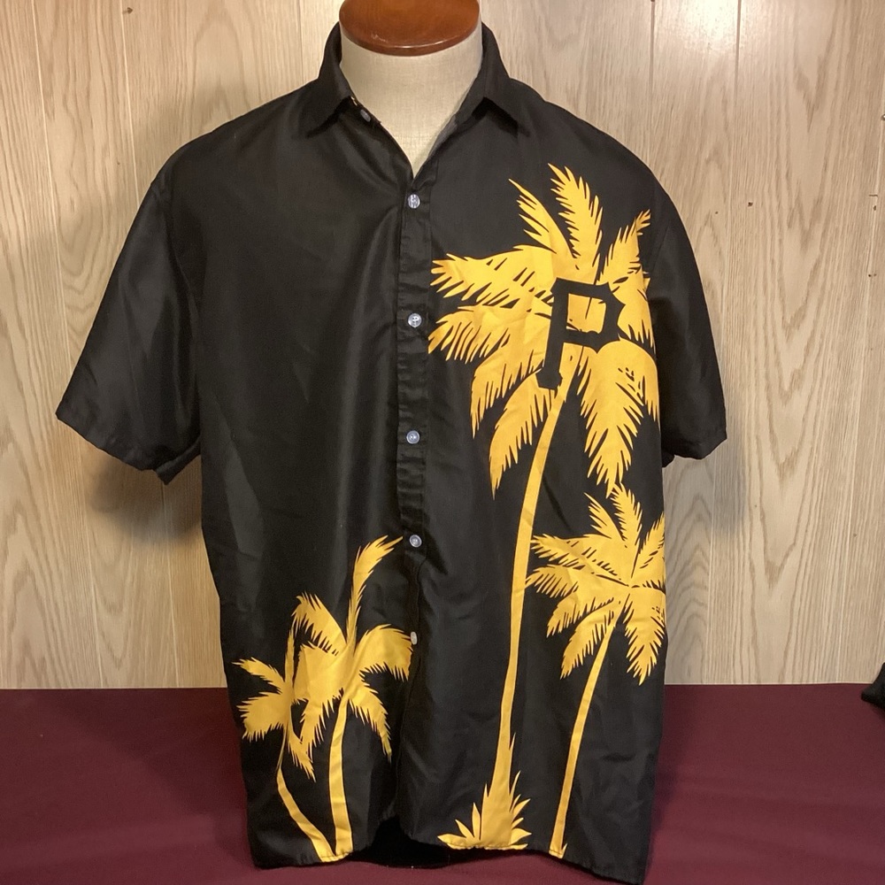 MLB Pittsburgh Pirates Black And Gold Hawaiian Shirt men’s size XXL